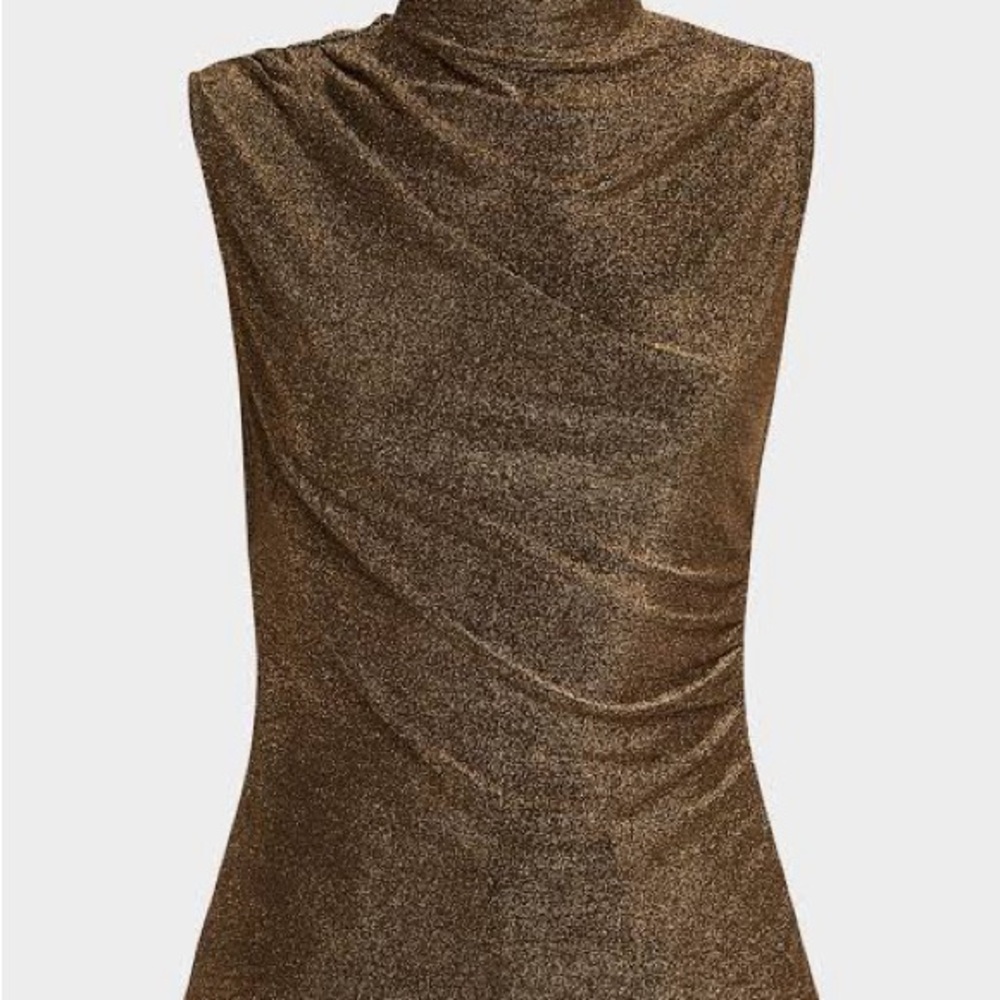 Veronica Beard Mylie Metallic Mock Neck Top XL - Picture 2 of 5